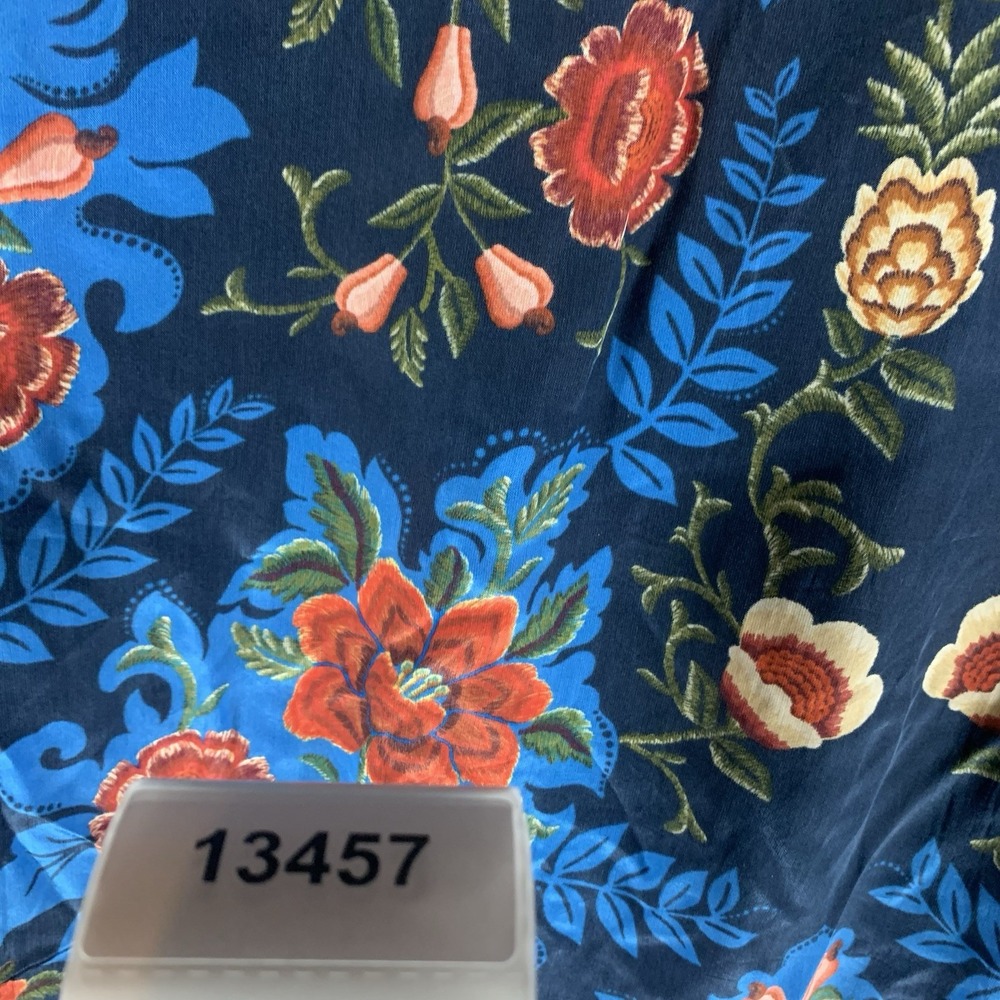 Farm Rio Women's Dress XL Arabesque Floral Blue Maxi Button Shirt‎ 3/4 Sleeve - Picture 15 of 15